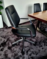 Fotel biurowy CREMA, Skóra Naturalna