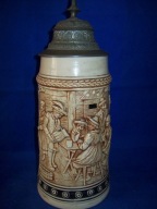 Moge Zmienic Cenę--[@o0] Przesliczny Stary kufel--1L ok, 1880-r -18-