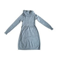 Sukienka damska do kolan z długim rękawem z kominem szara S/M Wendy Trendy