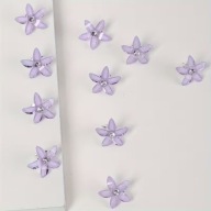 SPINKI FIOLETOWE KWIATY OZDOBA DO WŁOSÓW VINTAGE MODNA kryształ modna