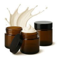 20x Pojemniki Słoiki Szklane Brązowe 100g Ciemne Szkło na Krem Balsam Żel