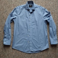 Koszula męska z długim rękawem niebieska w drobną kratkę SEVILE ROW r. 39