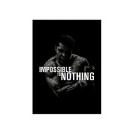 „Impossible is Nothing” – Plakat Motywacyjny z Sylwetką Boksera