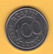 (1BZ50) Brazylia 100 cruzeiros, 1992