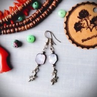 CHRISTMAS święta kolczyki laska cukierek z masa perłowa BlackberriesArts