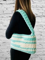 MAMAJASTUDIO Mała torebka na ramię, mięta/ecru torba.