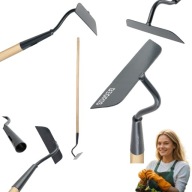 MOTYKA OGRODOWA DO CHWASTÓW TRAPEZOWA Z TRZONEM SOLIDNA METALOWA