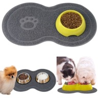 PODKŁADKA POD MISKĘ DLA PSA KOTA SZARA ANTYPOŚLIZGOWA OCHRONA PODŁOGI