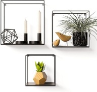 ZESTAW 3 PÓŁEK ŚCIENNYCH METALOWYCH INDUSTRIALNE DEKORACYJNE SALON