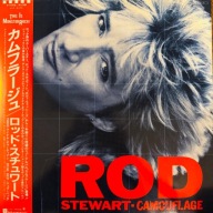 Rod Stewart Camouflage NM/NM Japan Obi LP 1984 Warner Bros. P-11478