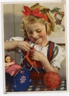 DZIECKO - DZIEWCZYNKA ROBIĄCA NA DRUTACH