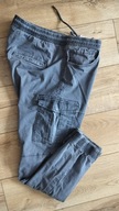 Spodnie męskie 2XL joggery szare elastyczne z lycrą regulowany pas106