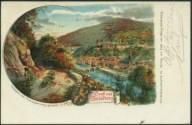 Gruss aus Heidelberg. Panorama - Edmund von König, Heidelberg 1899 Litho