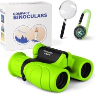 Lornetka dla dzieci 8x | zestaw z lupą, kompasem, torbą