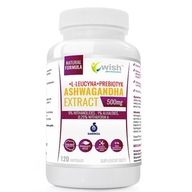 Wish Pharmaceutical Ashwagandha ekstrakt 500 mg, na sen, stres 120 kapsułek