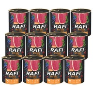 ZESTAW Rafi karma MOKRA dla psa BEZZBOŻOWA z KACZKĄ puszki 12x 800 g