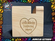 Drewniany głośnik do telefonu z graw. WOŚP Ekologiczny wzmacniacz dźwięku