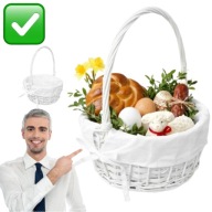 KOSZYK WIELKANOCNY BIAŁY DLA DZIECKA WYKLINOWY DEKORACYJNY DO ŚWIĘCONKI