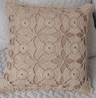 Poszewka szydełkowa 40x40 Poduszka wzór 58 jasny brąz