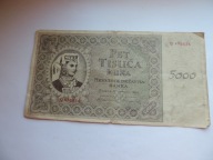 CHORWACJA 5000 KUNA 1943