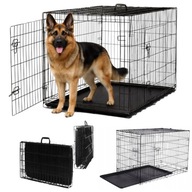 KLATKA KENNELOWA DLA PSA DUŻA XXL METALOWA KOJEC TRANSPORTER 106X71X81