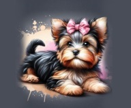 PANEL z nadrukiem na torbę, tk. wodoodporna 45/45cm York yorkshire terrier