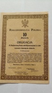Obligacja 5% pożyczki 10 złotych 1924 r