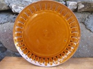 MIODOWY Talerz Deserowy_Porcelit TUŁOWICE PRL