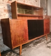 Przeszklony mebelek dwuczęściowy PRL VINTAGE