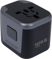 YATO ADAPTER PODRÓŻNY WTYCZKA PRZEJŚCIÓWKA Z ŁADOWARKĄ 2XUSB USA UK EU