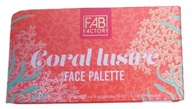 Paleta do makijażu powiek twarzy Coral lustre 28 kolor Fab Factory 3 części