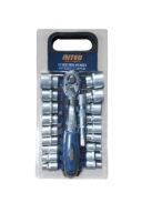 NITEO przedłużka 1/2" + nasadki 9–32 mm – stal CrV, gumowy uchwyt