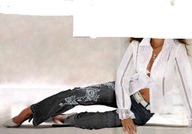 *-ŚWIETNE JEANSY Z HAFTEM-ROZM 17/34