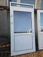 DRZWI Zewnętrzne Aluminiowe z Naświetlem Wejściowe 116x233cm Białe