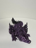 Smoczek 3D elastyczna figurka fioletowo - czarny / opcjonalnie + jajo