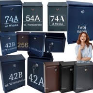 Duża Skrzynka pocztowa z numerem domu na listy wrzutnia Metalbud.eu szary