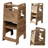 KITCHEN HELPER QUACK STEP POMOCNIK KUCHENNY DREWNIANY REGULOWANY WOOD STYLE