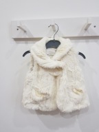MATALAN kamizelka futro futerko miś kremowe niemowlęce bezrękawnik 68 cm