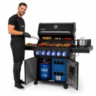 PREMIUM GRILL ŻELIWNY 6 PALNIKÓW 21,15 kW SZAFKA NA BUTLE + GRATISY