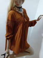 C _ A bluzka tunika z koronką z troczkami Boho 42