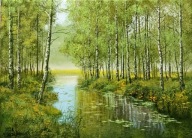 M. Szczepaniak : pejzaż "Urokliwy zakątek" 60x40 cm olejny obraz autorski