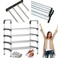 STOJAK SZAFKA NA BUTY NA PRZEDPOKÓJ 4 POZIOMY REGAŁ NA OBUWIE METALOWY