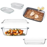 NACZYNIE ŻAROODPORNE Z POKRYWKĄ DO ZAPIEKANIA SZKLANE 4,5L MAŁE