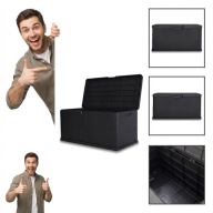 SKRZYNIA OGRODOWA DUŻA PLASTIKOWA CZARNA 340L NA ZABAWKI 118X59X57CM