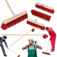 MIOTŁA SZCZOTKA DO ZAMIATANIA SZEROKA ULICÓWKA ZAMIATACZ Z DREWNIANYM KIJEM