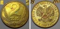 2 zł złote 1983 DESTRUKT st. 2/+2 delikatny duch na awersie i rewersie