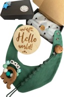 Box prezentowy, zawieszka do smoczka, imię personalizacja