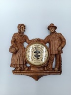 Barometr - rustykalny - vintage - Francja - świetna scenka - 18cm