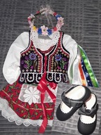 Strój krakowski dla dziewczynki ZOSIA NR kat 4 ,rozm 86-98dodatek buciki!