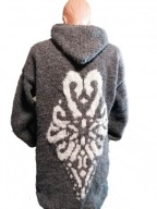 Sweter, swetr góralski z wełny owczej z parzenicą